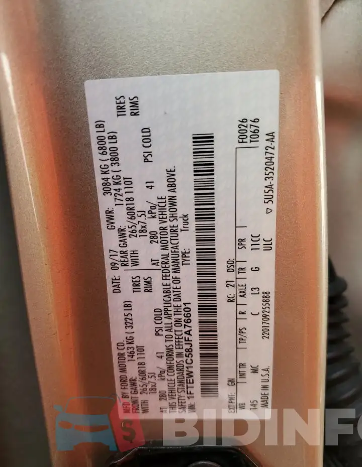1FTEW1C58JFA76601 Photo# 13