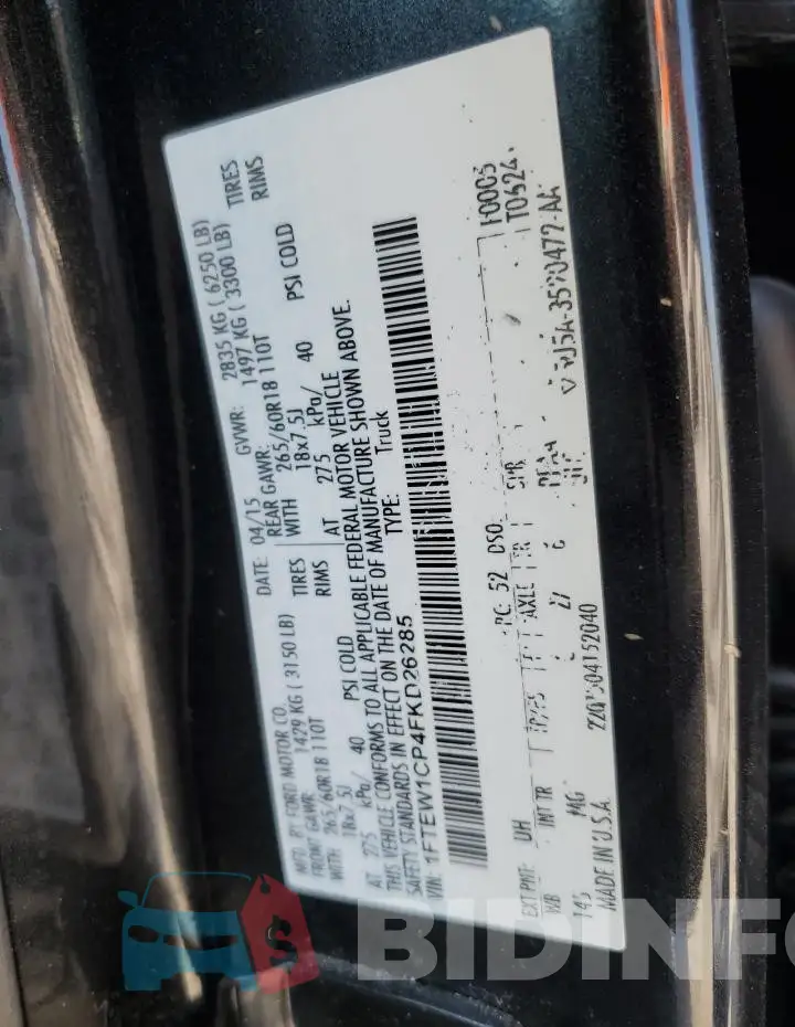 1FTEW1CP4FKD26285 Photo# 13