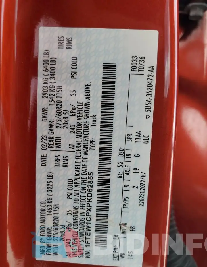 1FTEW1CPXPKD62855 Photo# 12