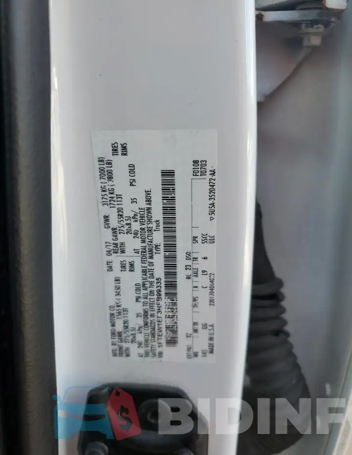 1FTEW1EF3HFB99335 Photo# 12
