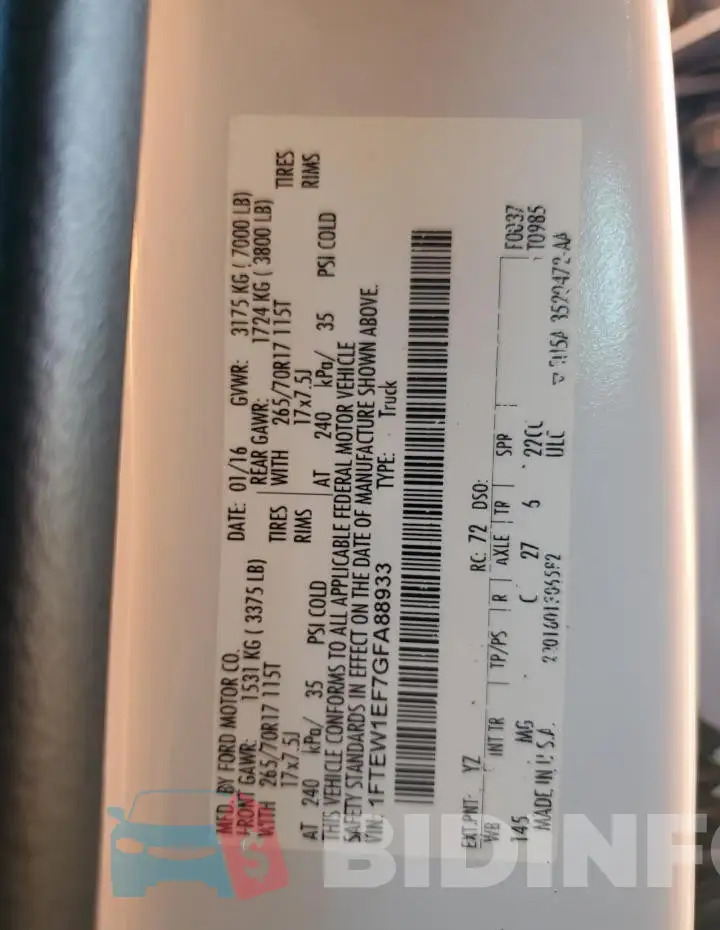 1FTEW1EF7GFA88933 Photo# 12