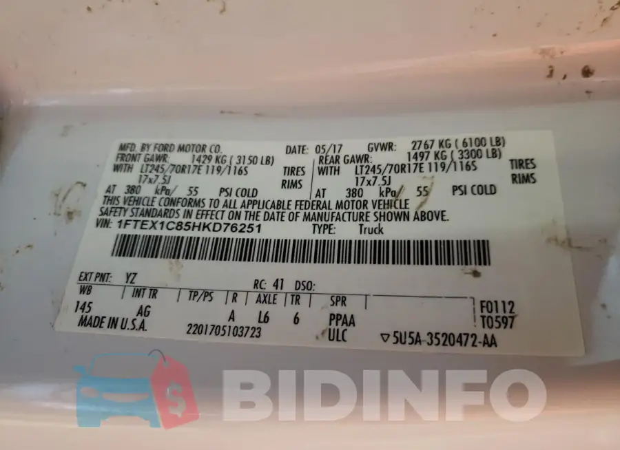 1FTEX1C85HKD76251 Photo# 13