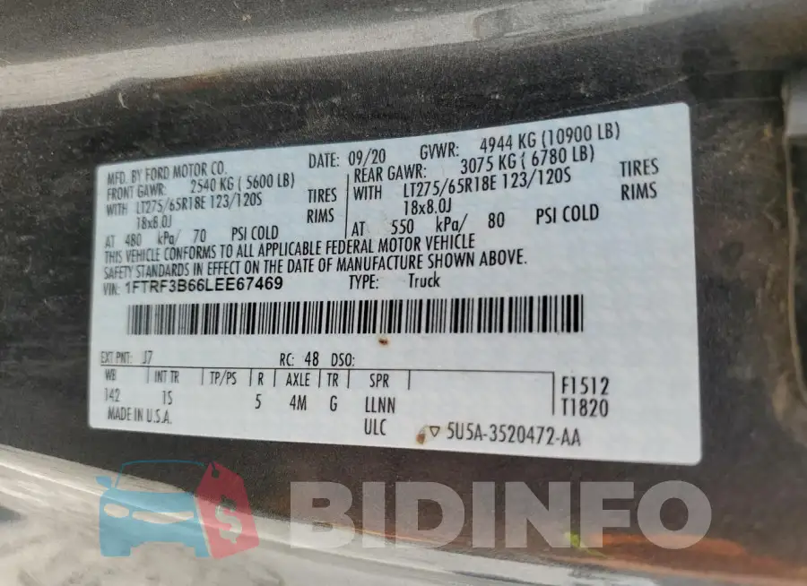 1FTRF3B66LEE67469 Photo# 12