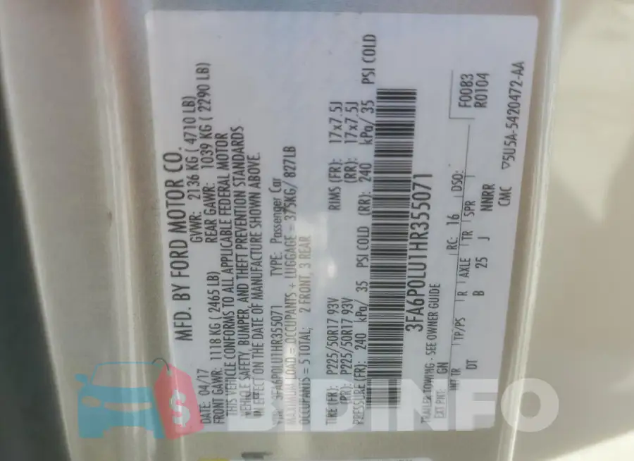 3FA6P0LU1HR355071 Photo# 12