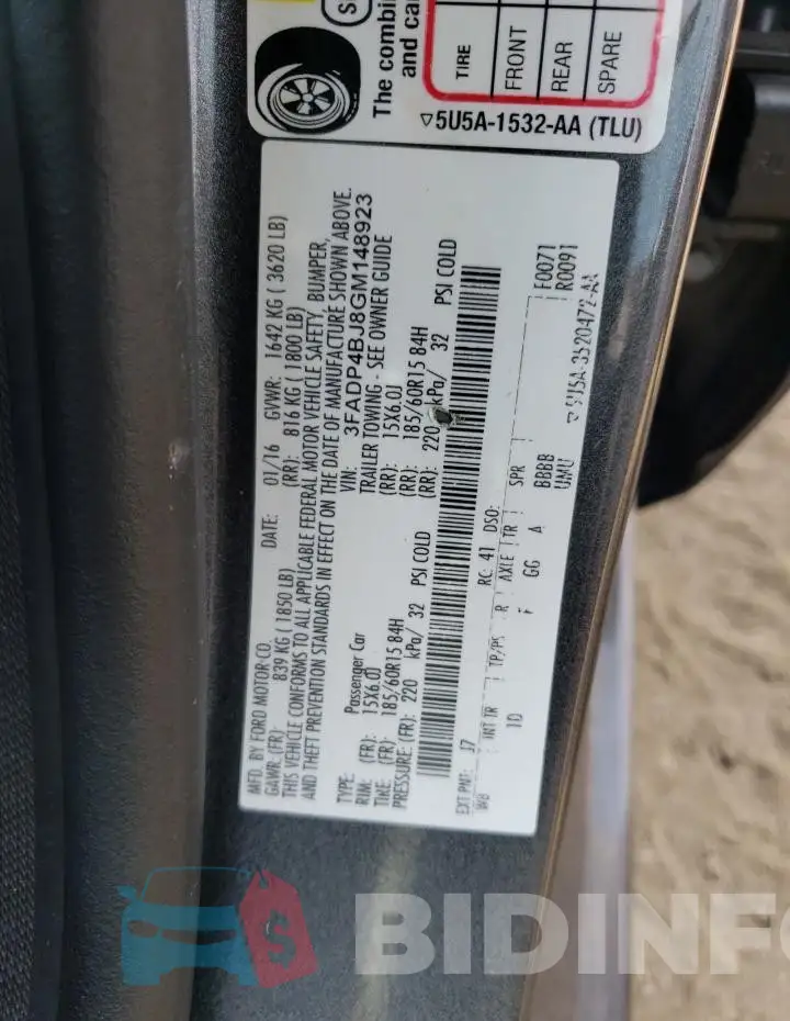 3FADP4BJ8GM148923 Photo# 12