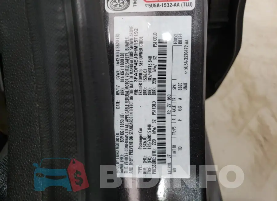 3FADP4EJ0HM157192 Photo# 12