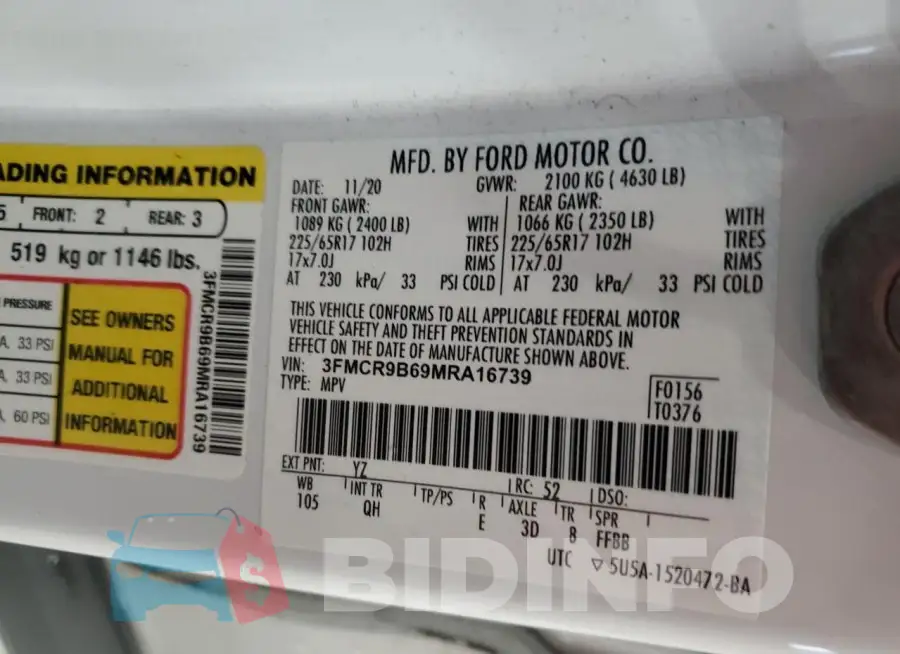 3FMCR9B69MRA16739 Photo# 13