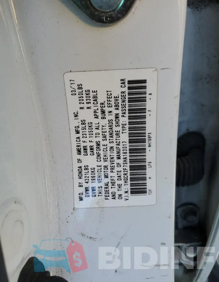 1HGCR2F75HA183017 Photo# 12