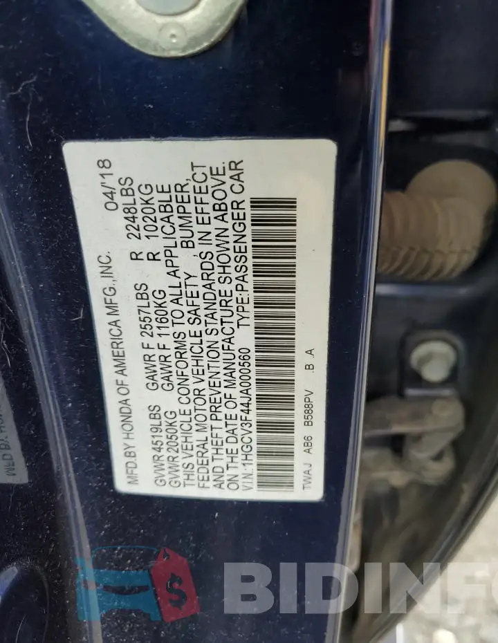 1HGCV3F44JA000560 Photo# 12