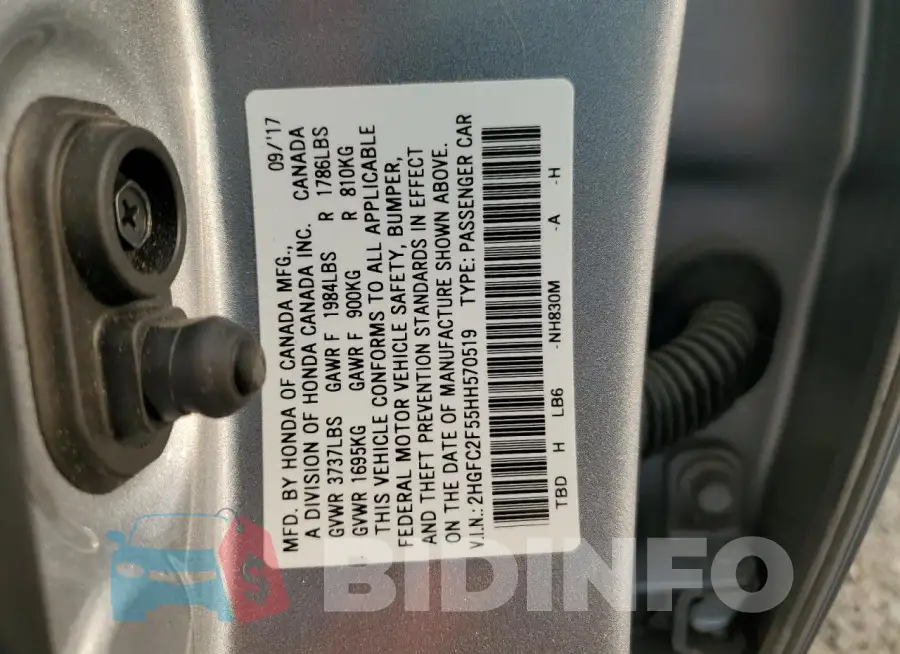 2HGFC2F55HH570519 Photo# 12