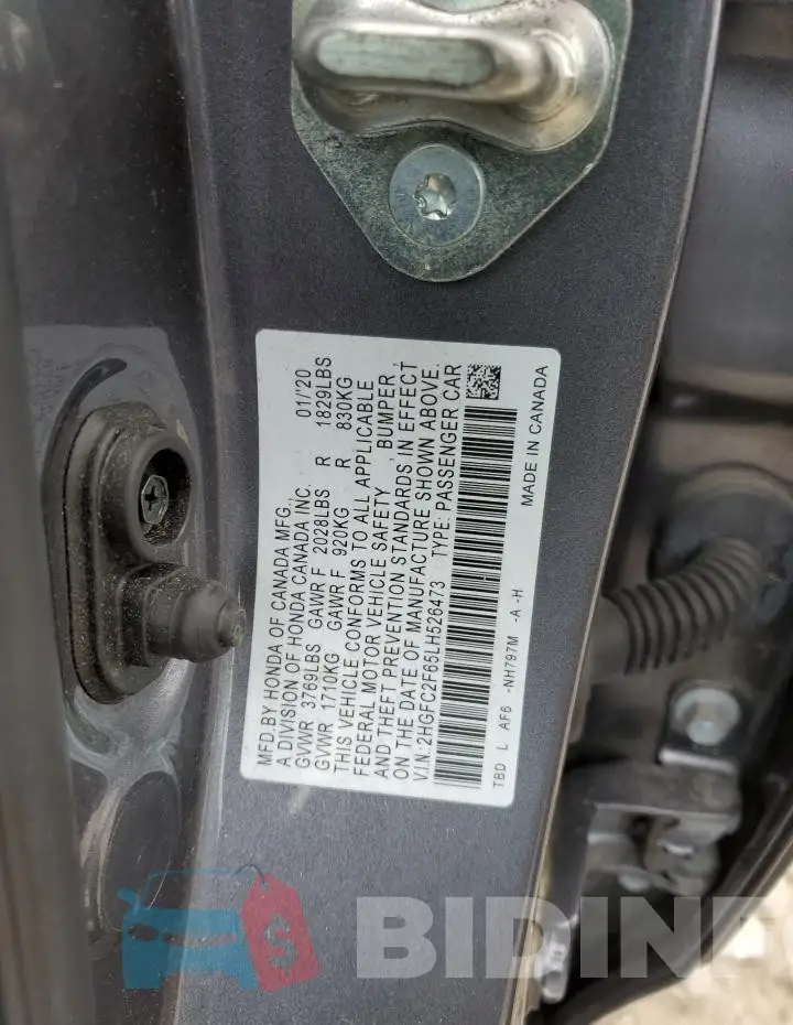 2HGFC2F65LH526473 Photo# 12