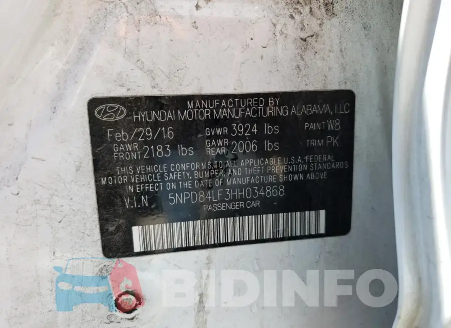 5NPD84LF3HH034868 Photo# 12