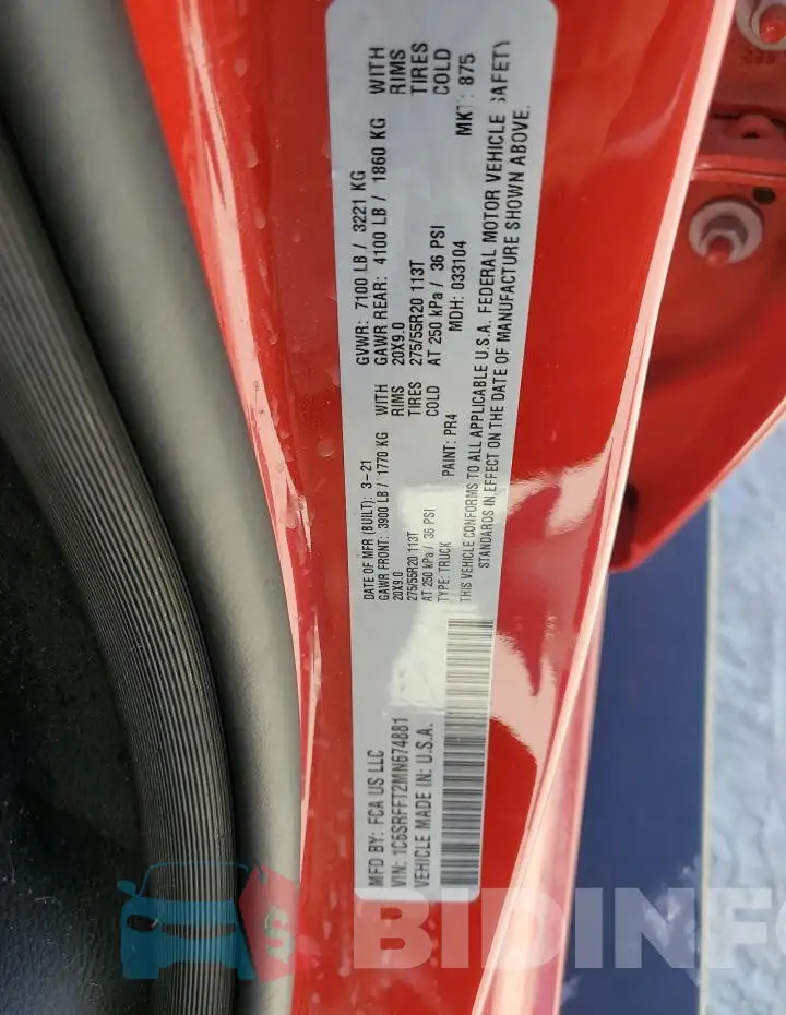 1C6SRFFT2MN674881 Photo# 12