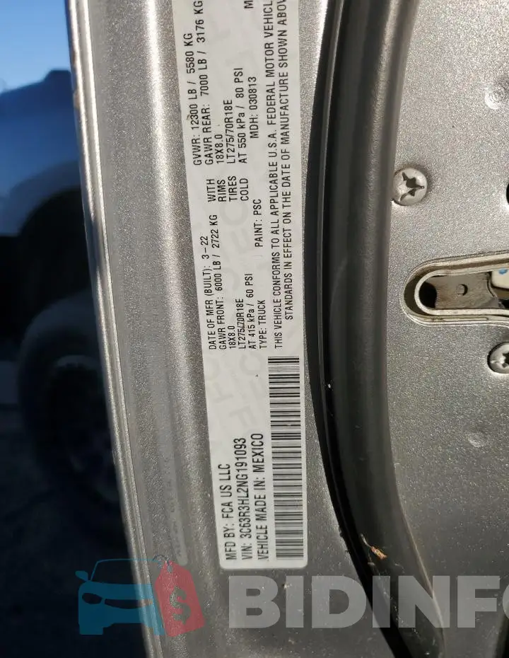 3C63R3HL2NG191093 Photo# 12