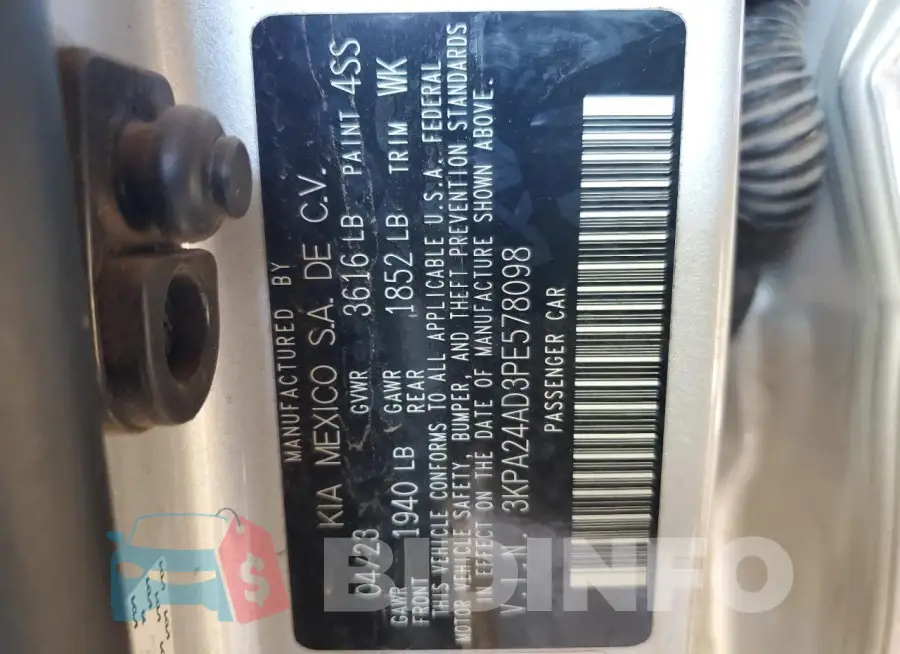 3KPA24AD3PE578098 Photo# 12