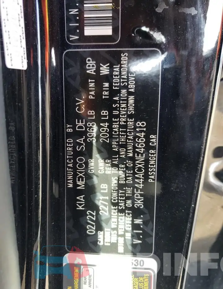 3KPF44ACXNE466418 Photo# 12