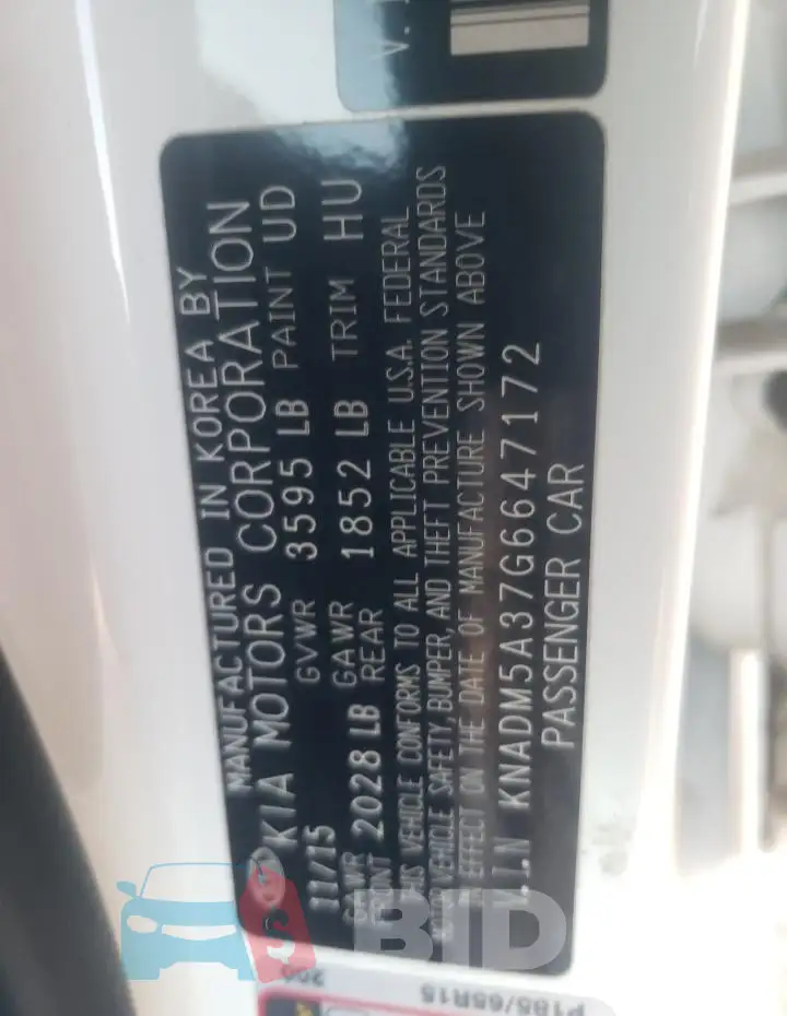 KNADM5A37G6647172 Photo# 12