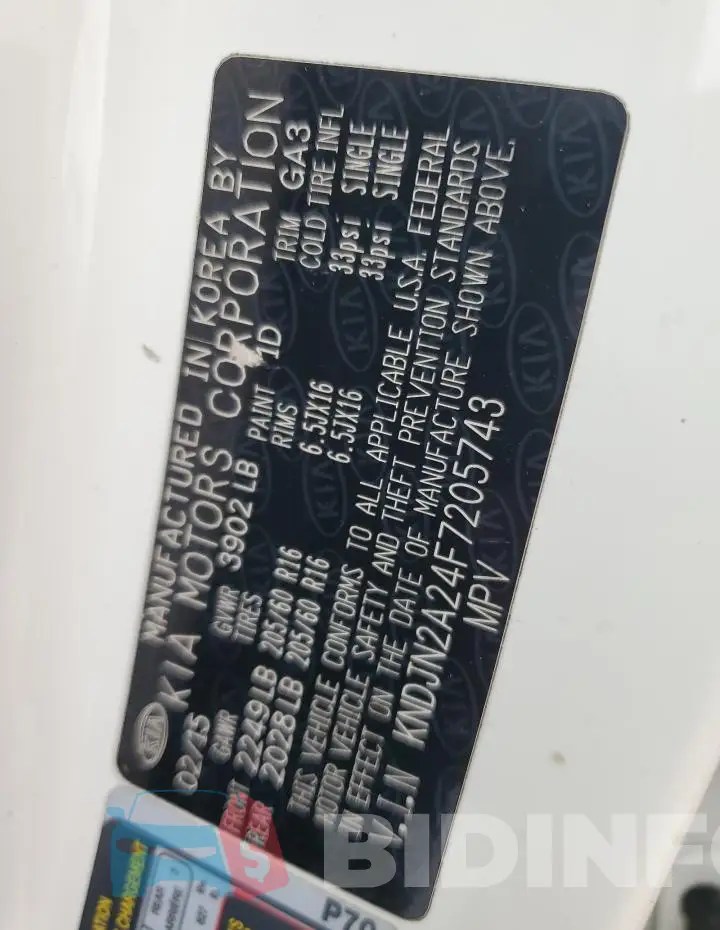 KNDJN2A24F7205743 Photo# 12