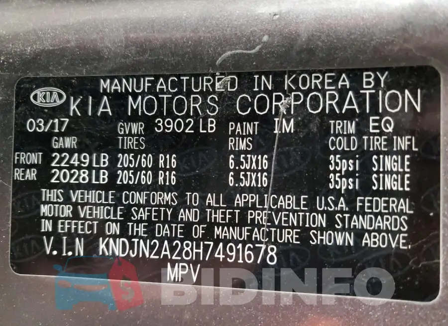 KNDJN2A28H7491678 Photo# 14