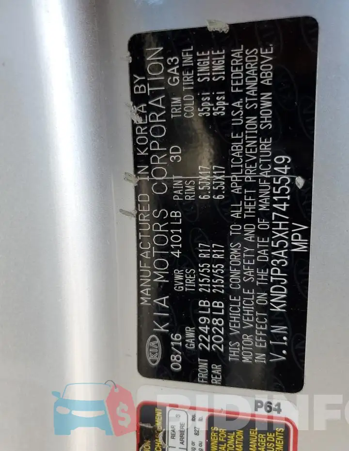 KNDJP3A5XH7415549 Photo# 13