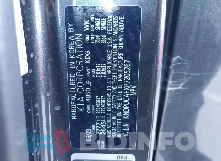 KNDPUCAFXP7205267 Photo# 13