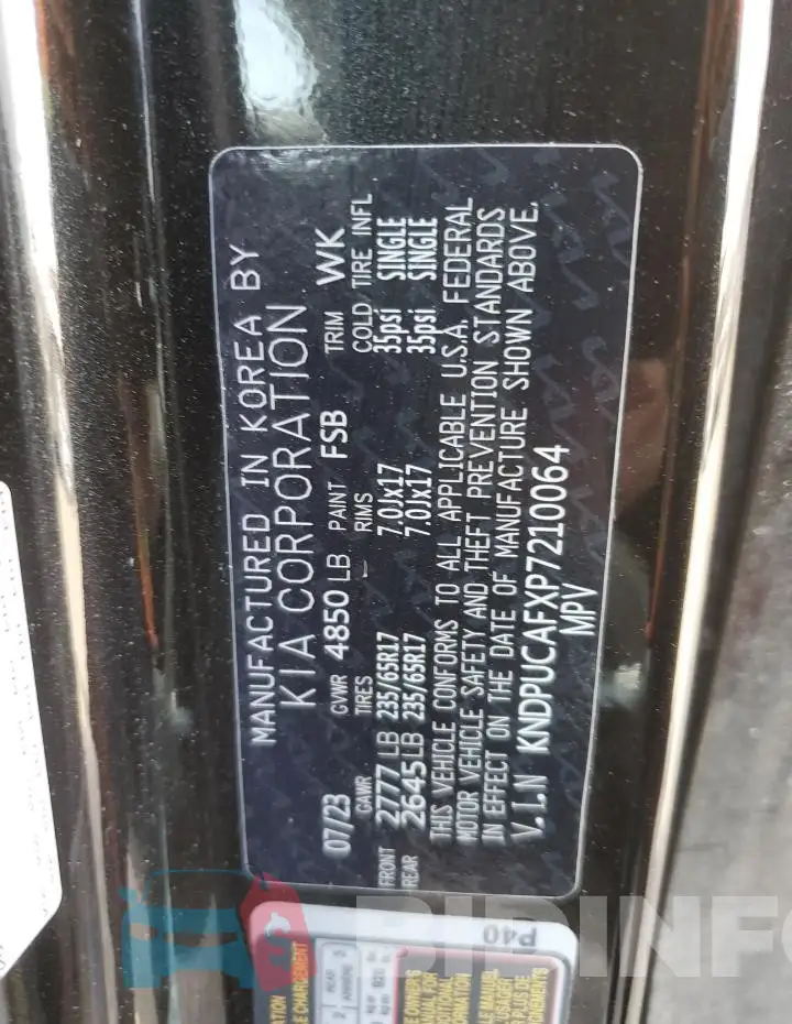 KNDPUCAFXP7210064 Photo# 13