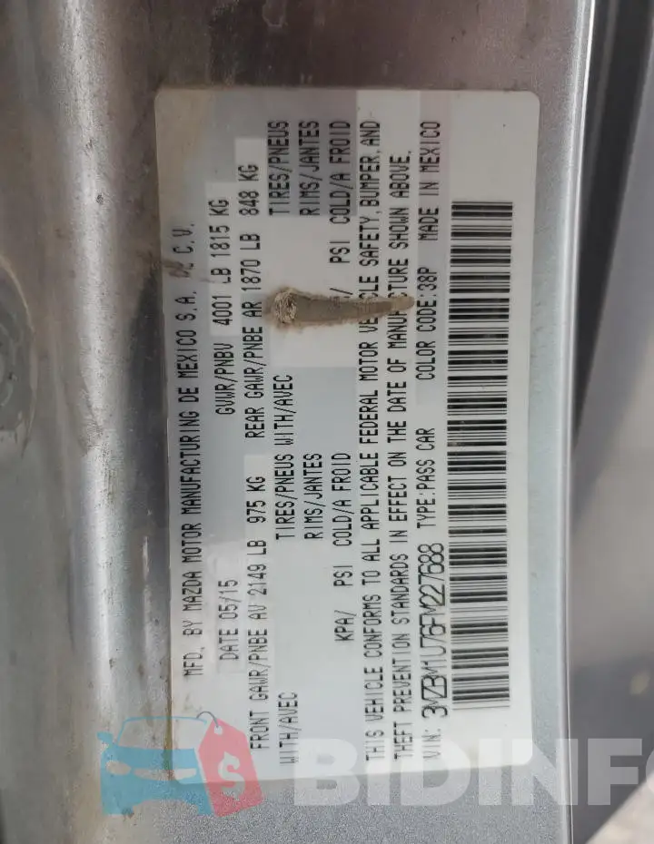 3MZBM1U76FM227688 Photo# 12