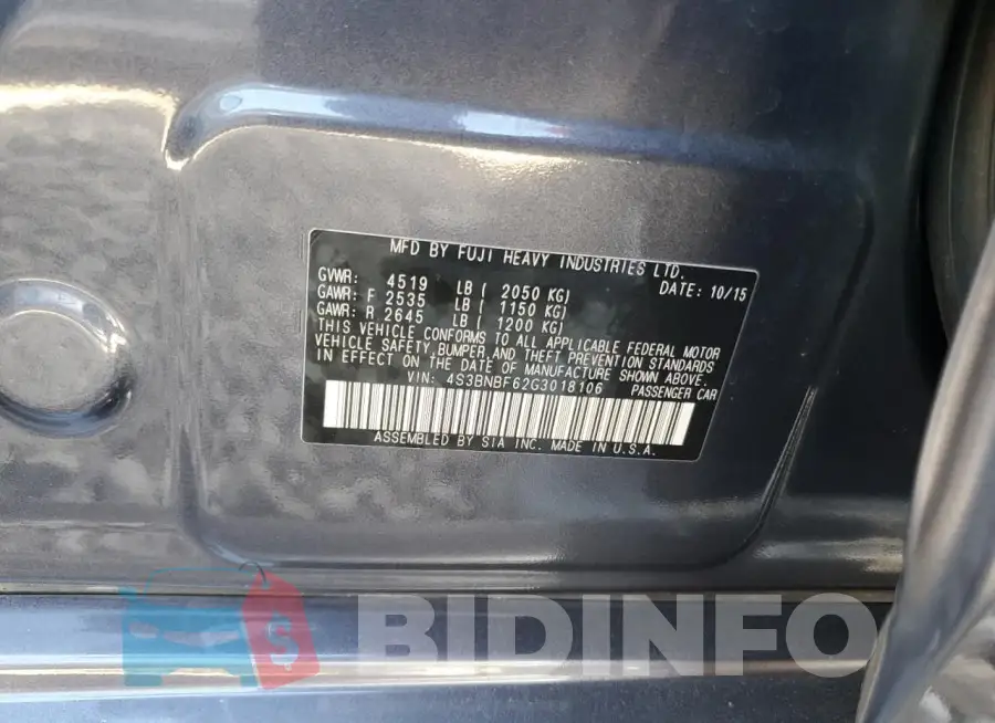 4S3BNBF62G3018106 Photo# 12