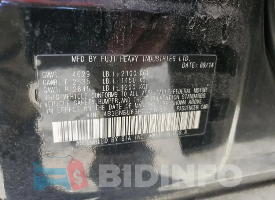4S3BNEL69F3021637 Photo# 12