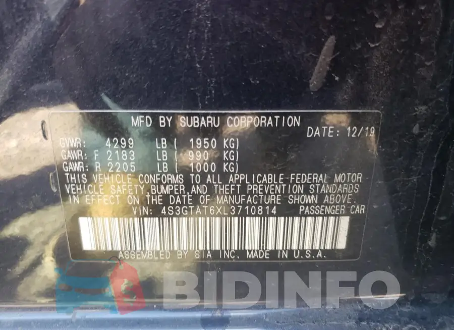 4S3GTAT6XL3710814 Photo# 12