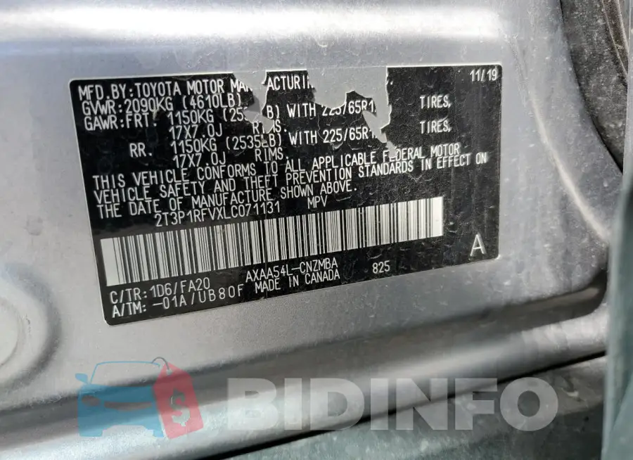 2T3P1RFVXLC071131 Photo# 12