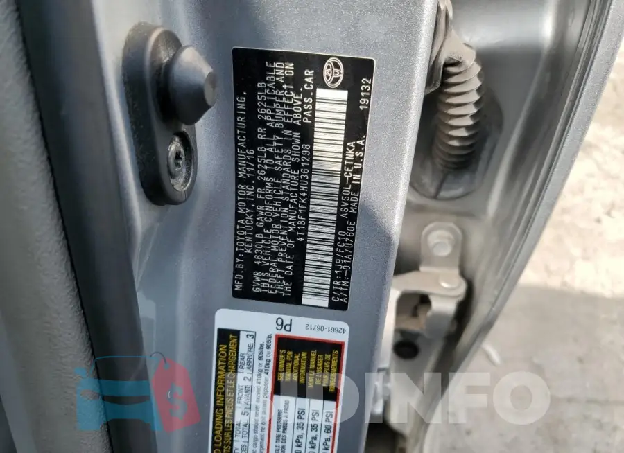 4T1BF1FK4HU361298 Photo# 12