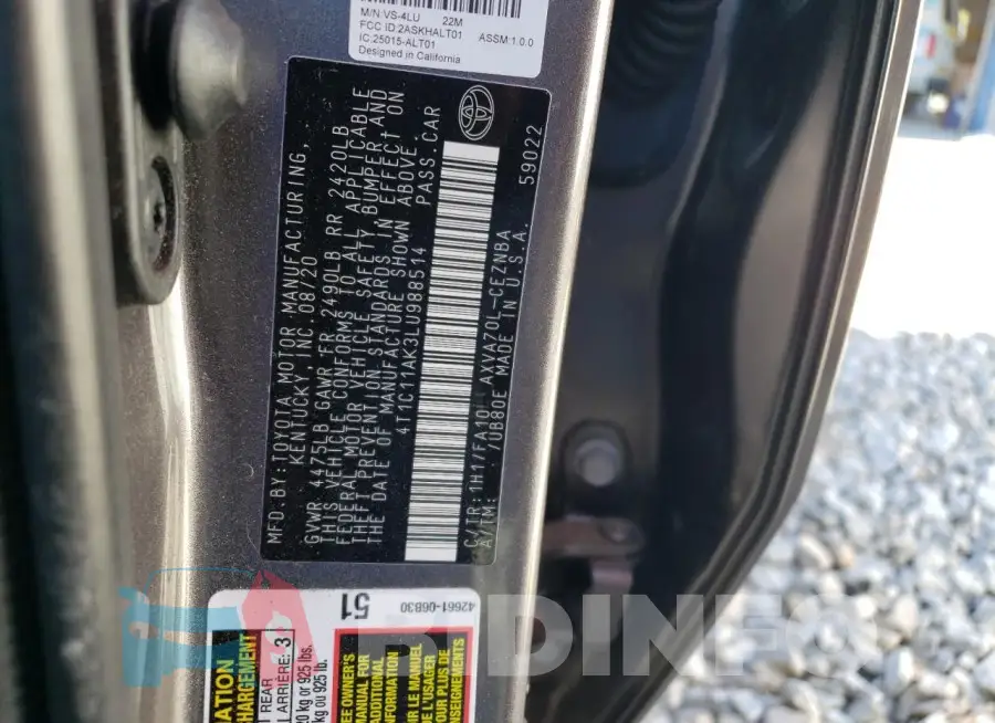 4T1C11AK3LU988514 Photo# 12