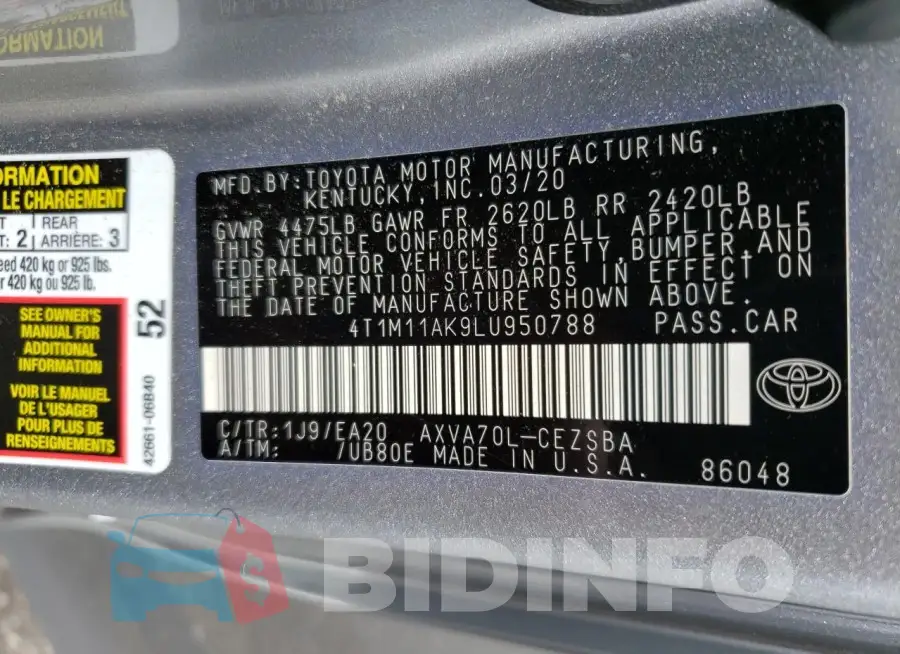 4T1M11AK9LU950788 Photo# 12