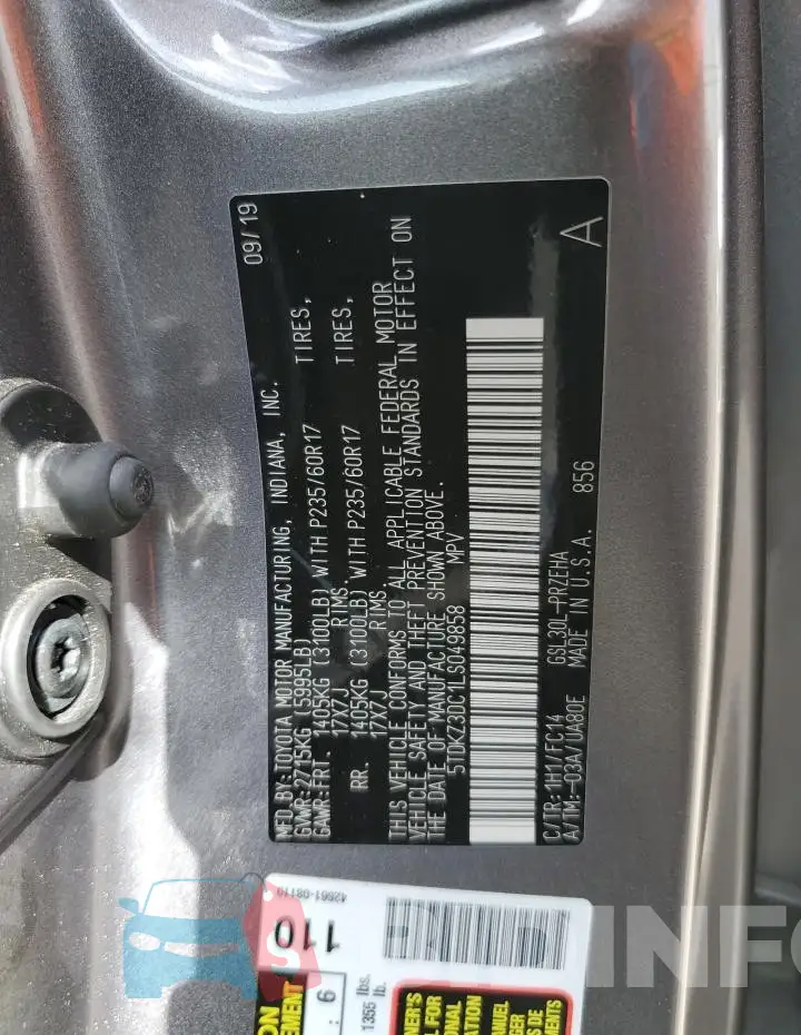 5TDKZ3DC1LS049858 Photo# 14