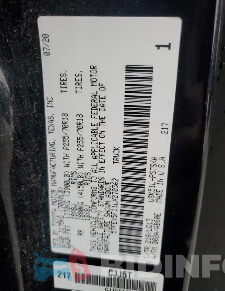 5TFEY5F11LX270362 Photo# 13
