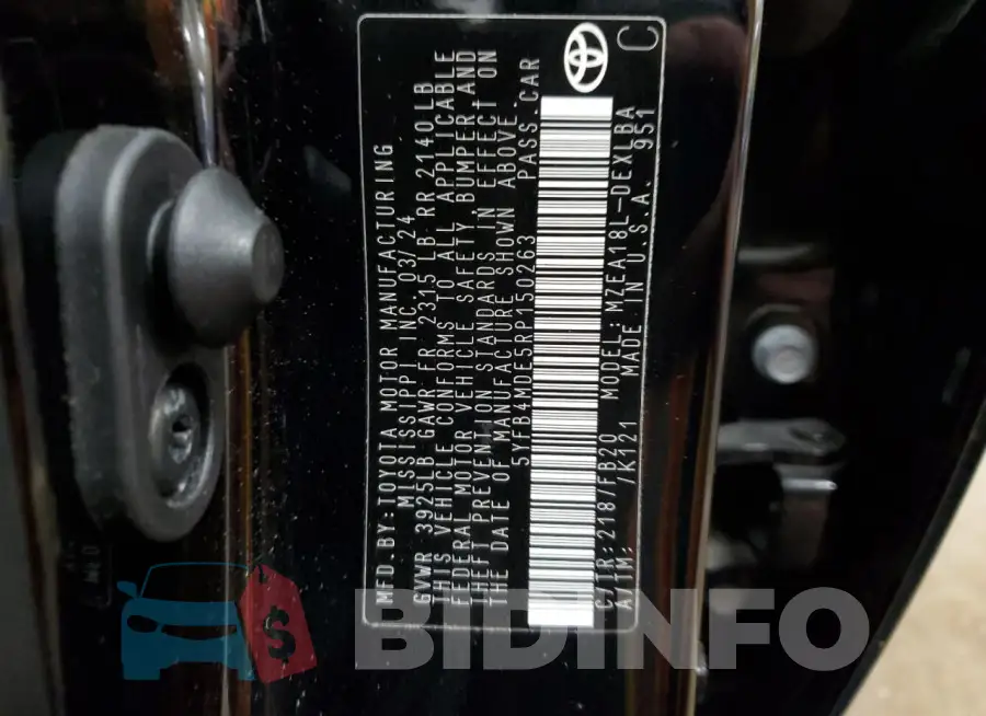 5YFB4MDE5RP150263 Photo# 13