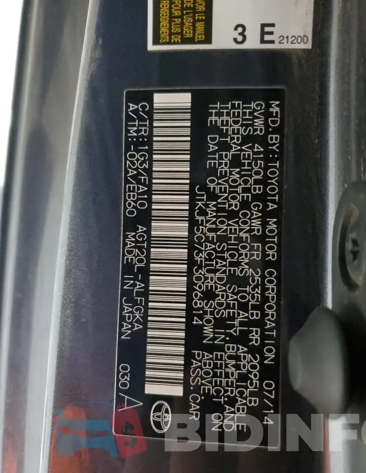 JTKJF5C73F3096814 Photo# 12