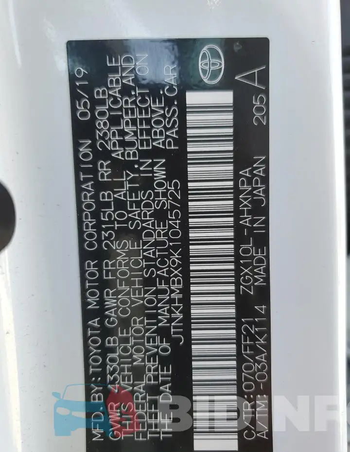 JTNKHMBX9K1045725 Photo# 12