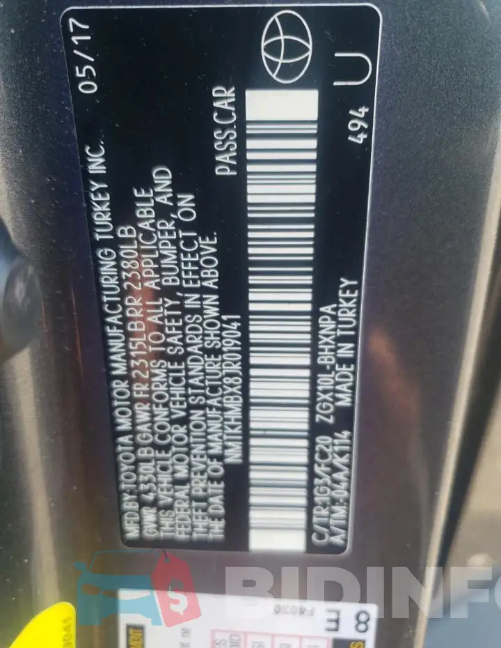 NMTKHMBX8JR019041 Photo# 12