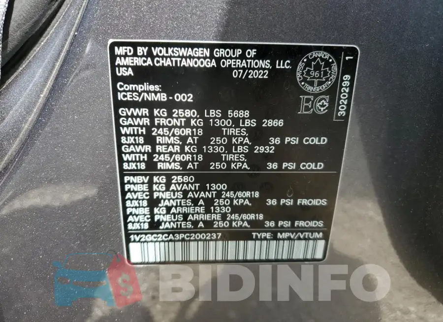1V2GC2CA3PC200237 Photo# 13