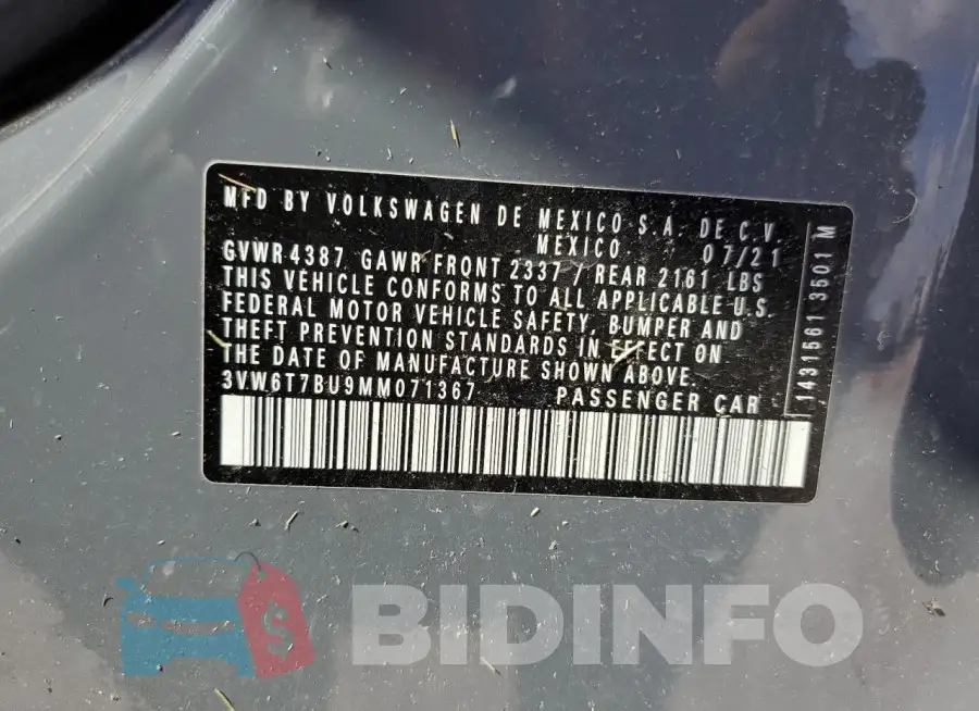 3VW6T7BU9MM071367 Photo# 12