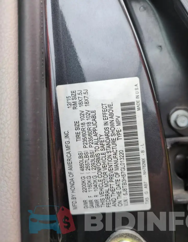 5J8TB3H57GL013220 Photo# 14