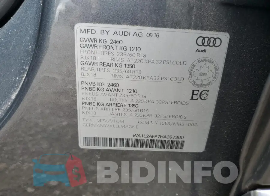 WA1L2AFP7HA057300 Photo# 13