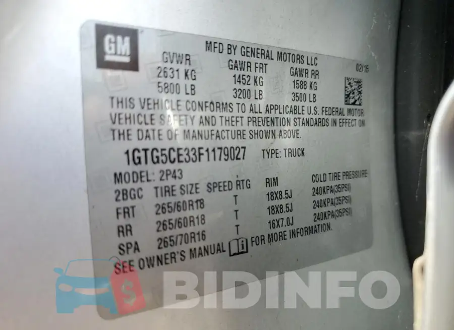 1GTG5CE33F1179027 Photo# 13
