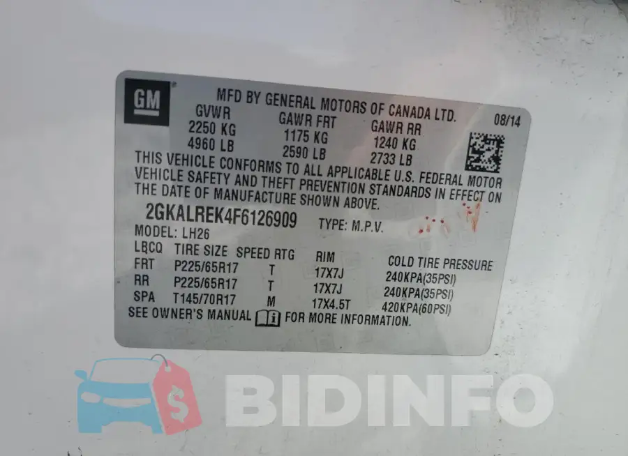 2GKALREK4F6126909 Photo# 13