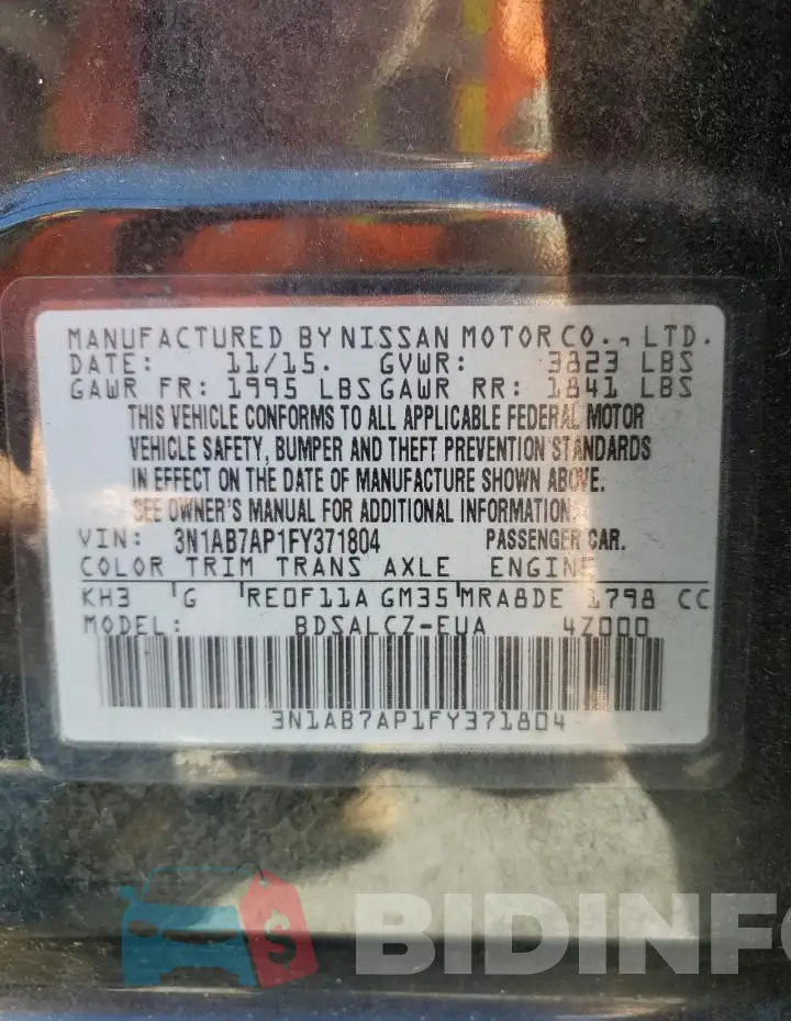3N1AB7AP1FY371804 Photo# 12