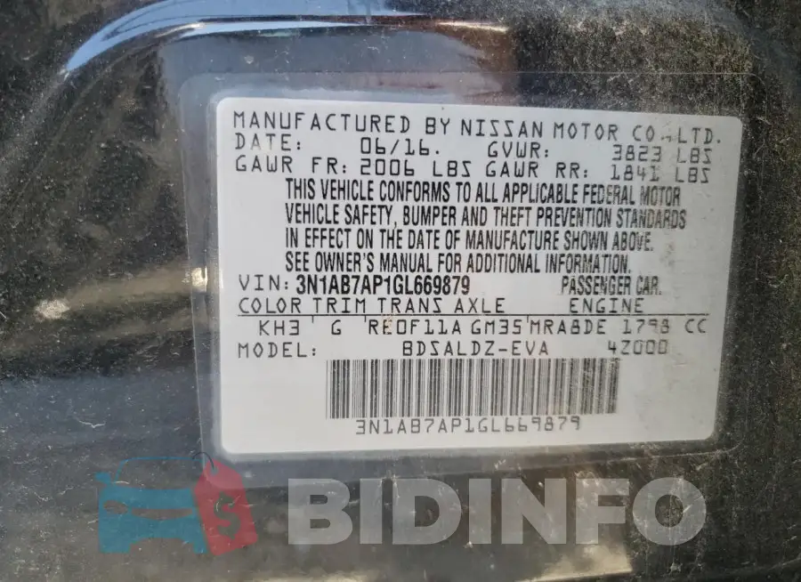 3N1AB7AP1GL669879 Photo# 12