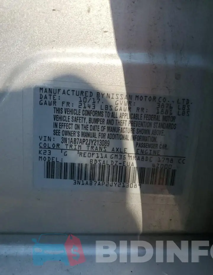 3N1AB7AP2JY213089 Photo# 12