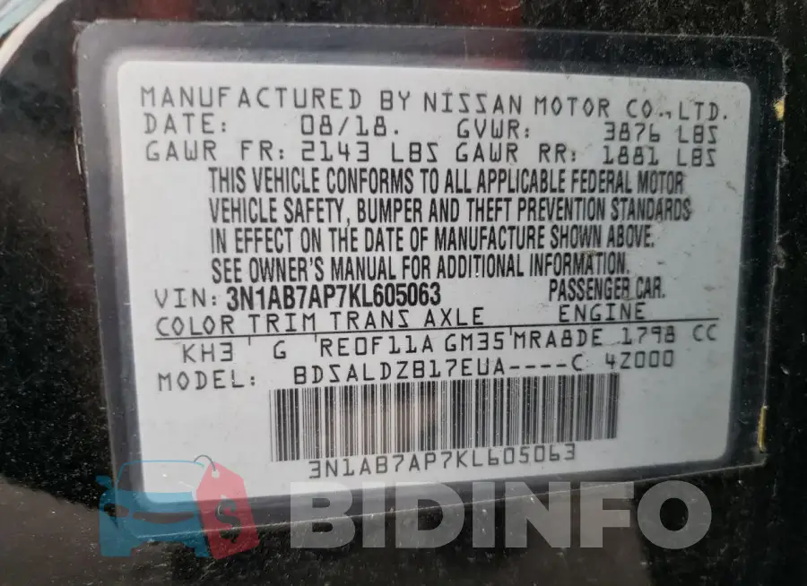 3N1AB7AP7KL605063 Photo# 12